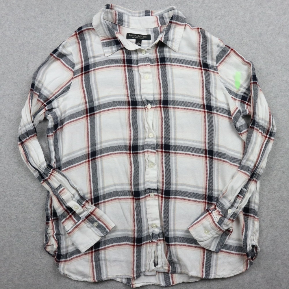 Banana Republic Shirt Top Womens Medium Dillon Classic Fit Button Up Long Sleeve